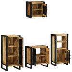 Bathroom Furniture Set with Shelf 4 pcs Brown Solid Mango Wood 3305652