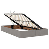 Storage Bed with Mattress Taupe 120 x 200 cm Fabric 3370007