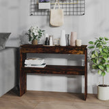 Console Table Smoked Oak 102x30x80 cm Engineered Wood 815219