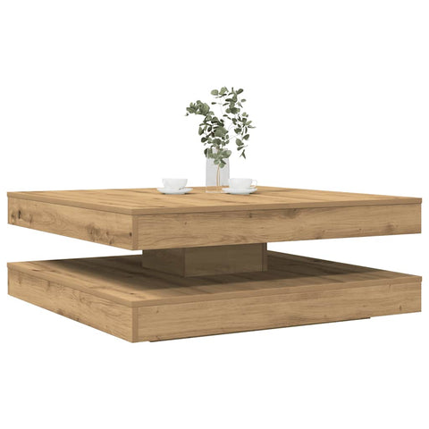 ZNTS Coffee Table 360-Degree Rotatable Artisan Oak 90x90x34.5 cm 3321359