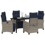 Garden Dining Set with Cushion 5 pcs Grey Poly Rattan 3380472