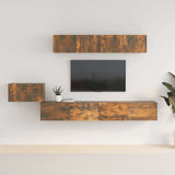 5 Piece TV Cabinet Set Smoked Oak Engineered Wood 3114435
