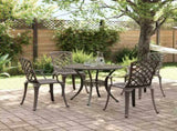 Garden Dining Set Bronze Cast Aluminium 5 Piece Set Durable 3216334