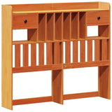 Bookcase Bed without Mattress Wax Brown 135x190 cm Double Solid Wood Pine 3308938
