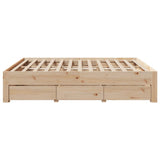 Bed Frame without Mattress with Drawers 200x200 cm Solid Wood Pine 3308792