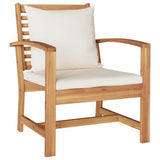Chair 2 pcs Brown and Cream 65 x 60 x 76.5 cm Solid Teak Wood 42006405