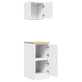 ZNTS Garage Cabinets 2 pcs White Engineered Wood 3328296