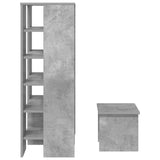 Shoe Cabinet with Shelf 2 pcs Concrete Grey Engineered Wood 8000383