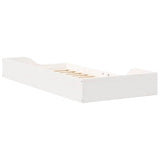 Bed Frame White 90 x 200 cm Solid Pine Wood 873389