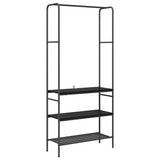 Clothes Rack Black Oak 77 x 30 x 171 cm Engineered Wood 868463
