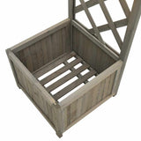 Garden Pergola with Planter Grey Solid Firwood 316392