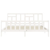 Bed Frame without Mattress White 200x200 cm Solid Wood Pine 3193162