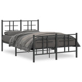 Bed Frame Black Powder-coated Steel Small Double Bed Frame 355576