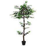 Artificial Ficus Plant Green 85 x 18 x 160 cm Fabric and Wood 42042067