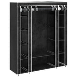 Fabric Wardrobe with Compartments and Rods 45x150x176 cm Black 240495