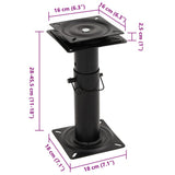 2 pcs Boat Seat Pedestals with 360&deg Seat Swivel Adjustable Steel 3294944