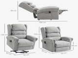 Velvet-Feel Electric Riser Recliner Chair - Grey T3398P378874