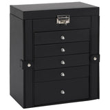 Jewellery Box 6-Layer with Mirror Lockable Black 4103565