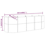 Garden Raised Bed Galvanised Steel 224x80x68 cm Brown 318955