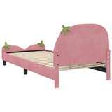 Children's Bed Frame with Headboard Pink 80 x 200 cm Velvet 42011076