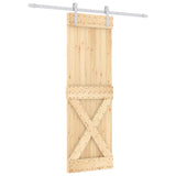 Sliding Door Natural and White 70 x 210 cm Solid Pine Wood 3444941