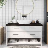 Bathroom Countertop Dark Brown 140x60x cm Treated Solid Wood 3156248