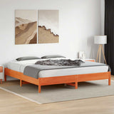 Bed Frame Wax brown Solid pine wood Super King Durable 842689
