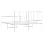 Metal Bed Frame without Mattress with Footboard White 140x190cm 352547