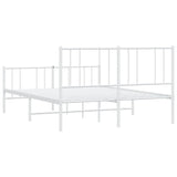 Metal Bed Frame without Mattress with Footboard White 140x190cm 352547