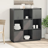 Highboard Grey 110.5x35x117 cm Solid Wood Pine 814371