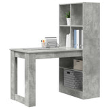 Desk with Shelf Concrete Grey 122 x 67 x 145 cm Engineered Wood 3337260