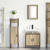 Bathroom Furniture Set with Shelf 3 pcs Brown Engineered wood 3345149