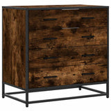 Drawer Cabinet Smoked Oak 70x41x70 cm Engineered Wood 849081