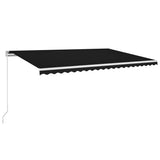 Manual Retractable Awning with LED 500x300 cm Anthracite 3068944