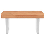 Basin Shelf Wall Mounted Steel and Solid Wood Beech 3302430