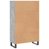 Highboard Concrete Grey 69.5x31x115 cm Engineered Wood 830352