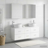 Bathroom Furniture Set 5 pcs White Engineered Wood and Glass 3407047