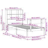 ZNTS Bookcase Bed without Mattress 100x200 cm Solid Wood Pine 3321804