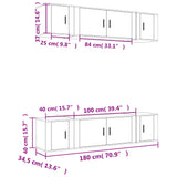 6 Piece TV Cabinet Set Concrete Grey Engineered Wood 3188658
