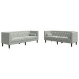 Living Room Couch 2 pcs Light Grey 194 x 74.5 x 70.5 cm Velvet 3385864