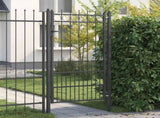 Fence Gate HORST Steel Black Lockable 42034072