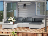 6 Pieces Rattan Corner Sofa Set - Mixed Grey T3398P315877