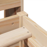 ZNTS Bed Frame without Mattress 135x190 cm Solid Wood Pine 3323275