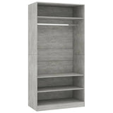 Wardrobe Concrete Grey 100x50x200 cm Engineered Wood 800229