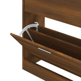 Shoe Cabinet Brown Oak 63x24x81 cm Engineered Wood 342563