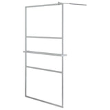 Walk-in Shower Wall with Shelf Chrome 115x195 cm ESG Glass&Aluminium 3185505