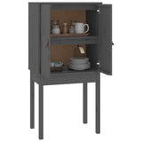Highboard Grey 60x40x120 cm Solid Wood Pine 821746