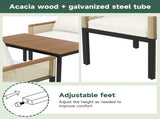 Garden lounge set, garden furniture set with comfortable cushions, double sofa, 2 armchairs and N606P239503A