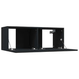 TV Cabinets 2 pcs Black 80x30x30 cm Engineered Wood 804536