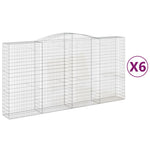 Arched Gabion Baskets 6 pcs 400x50x200/220 cm Galvanised Iron 3147065
